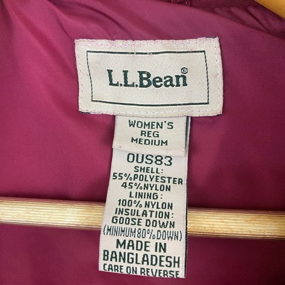 L.L. Bean Women's Goose Down Puffer Jacket Winter Coat Zip Red Size M Outerwear - Picture 10 of 13